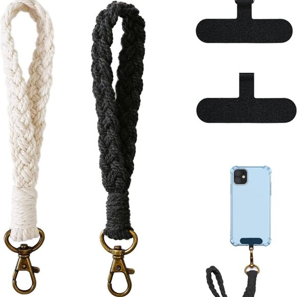 2 PCS Phone Wrist Strap, Cell Phone Lanyard, with 2× Phone Tether Tab, Handmade - Picture 1 of 6